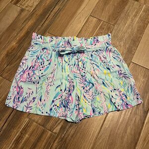 Lilly Pulitzer Kaylene Short In Blue Oasis T Swim Shady EUC Size 8